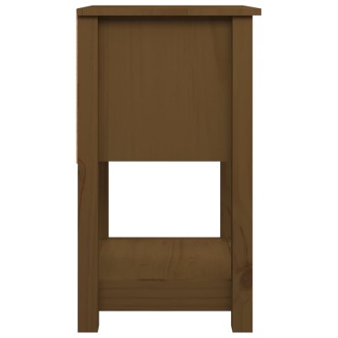 vidaXL Κομοδίνο Καφέ Μελί 40x35x61,5cm από Μασίφ Ξύλο Πεύκου 1 τεμ.