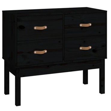 vidaXL Ντουλάπι Κονσόλα Μαύρη 90x40x78cm από Μασίφ Ξύλο Πεύκου 1 τεμ.