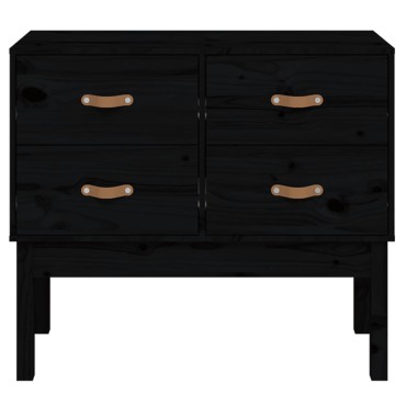 vidaXL Ντουλάπι Κονσόλα Μαύρη 90x40x78cm από Μασίφ Ξύλο Πεύκου 1 τεμ.
