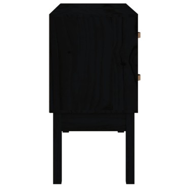 vidaXL Ντουλάπι Κονσόλα Μαύρη 90x40x78cm από Μασίφ Ξύλο Πεύκου 1 τεμ.