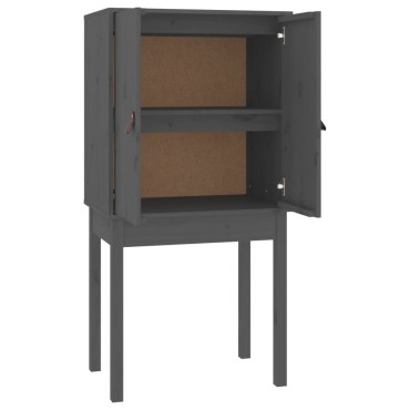 vidaXL Ντουλάπι Ψηλό Γκρι 60x40x120cm από Μασίφ Ξύλο Πεύκου 1 τεμ.