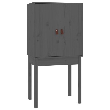 vidaXL Ντουλάπι Ψηλό Γκρι 60x40x120cm από Μασίφ Ξύλο Πεύκου 1 τεμ.