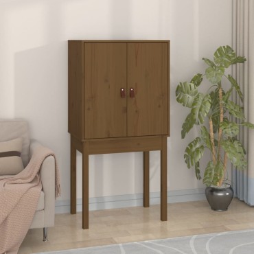 vidaXL Ντουλάπι Ψηλό Καφέ Μέλι 60x40x120cm από Μασίφ Ξύλο Πεύκου 1 τεμ.