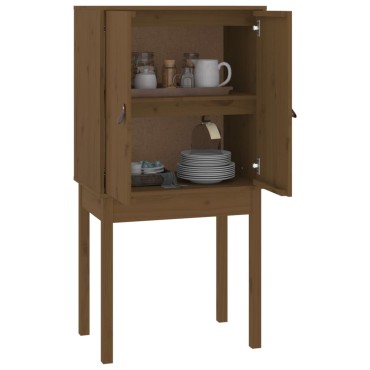 vidaXL Ντουλάπι Ψηλό Καφέ Μέλι 60x40x120cm από Μασίφ Ξύλο Πεύκου 1 τεμ.