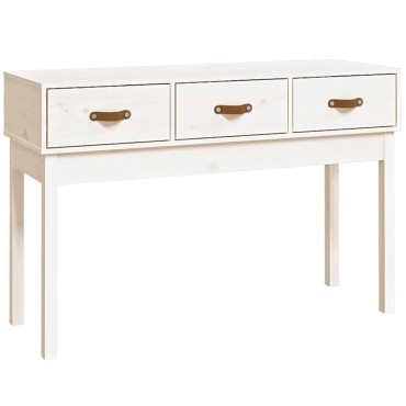 vidaXL Τραπέζι κονσόλα άσπρο 114x40x75cm από Μασίφ Ξύλο Πεύκου 1 τεμ.