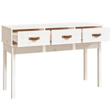 vidaXL Τραπέζι κονσόλα άσπρο 114x40x75cm από Μασίφ Ξύλο Πεύκου 1 τεμ.