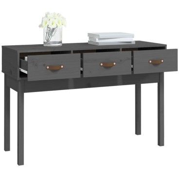 vidaXL Τραπέζι Κονσόλα Γκρί 114x40x75cm από Μασίφ Ξύλο Πεύκου 1 τεμ.