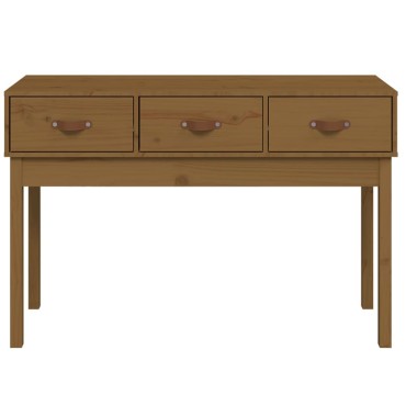 vidaXL Τραπέζι κονσόλα Καφέ μελί 114x40x75cm Μασίφ Ξύλο Πεύκου 1 τεμ.