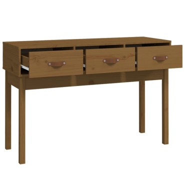 vidaXL Τραπέζι κονσόλα Καφέ μελί 114x40x75cm Μασίφ Ξύλο Πεύκου 1 τεμ.