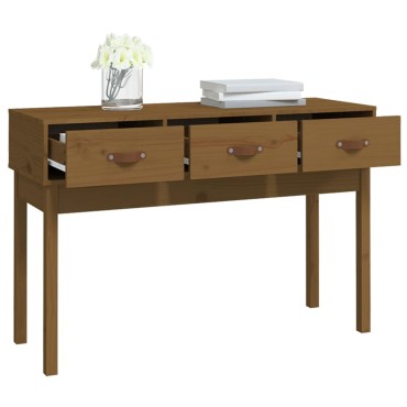 vidaXL Τραπέζι κονσόλα Καφέ μελί 114x40x75cm Μασίφ Ξύλο Πεύκου 1 τεμ.