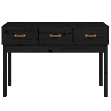 vidaXL Τραπέζι Κονσόλα Μαύρος 114x40x75cm από Μασίφ Ξύλο Πεύκου 1 τεμ.