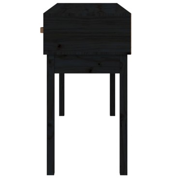 vidaXL Τραπέζι Κονσόλα Μαύρος 114x40x75cm από Μασίφ Ξύλο Πεύκου 1 τεμ.