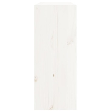 vidaXL Κάβα Κρασιών Λευκό 62x25x62cm από Μασίφ Ξύλο Πεύκου 1 τεμ.