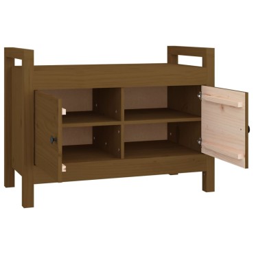 vidaXL Παγκάκι Χολ Καφέ μελί 80x40x60cm Μασίφ Ξύλο Πεύκο 1 τεμ.