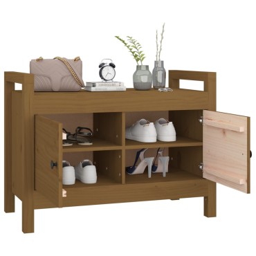 vidaXL Παγκάκι Χολ Καφέ μελί 80x40x60cm Μασίφ Ξύλο Πεύκο 1 τεμ.