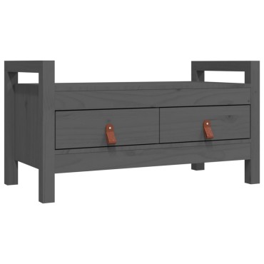 vidaXL Παγκάκι Χολ Γκρι 80x40x43cm από Μασίφ Ξύλο Πεύκου 1 τεμ.
