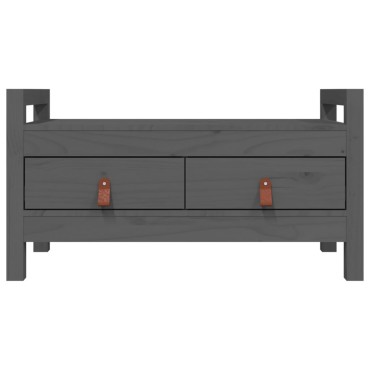 vidaXL Παγκάκι Χολ Γκρι 80x40x43cm από Μασίφ Ξύλο Πεύκου 1 τεμ.