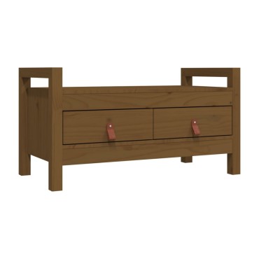 vidaXL Πάγκος Εργασίας Μελί Καφέ 80x40x43cm Μασίφ Ξύλο Πεύκο 1 τεμ.