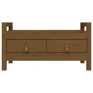 vidaXL Πάγκος Εργασίας Μελί Καφέ 80x40x43cm Μασίφ Ξύλο Πεύκο 1 τεμ.