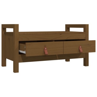 vidaXL Πάγκος Εργασίας Μελί Καφέ 80x40x43cm Μασίφ Ξύλο Πεύκο 1 τεμ.