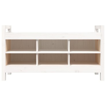 vidaXL Παγκάκι Χολ Λευκό 110x40x60cm από Μασίφ Ξύλο Πεύκου 1 τεμ.
