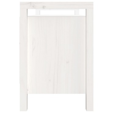 vidaXL Παγκάκι Χολ Λευκό 110x40x60cm από Μασίφ Ξύλο Πεύκου 1 τεμ.