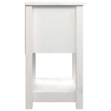 vidaXL Κομοδίνο Λευκό 40x35x61,5cm από Μασίφ Ξύλο Πεύκου 1 τεμ.