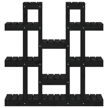 vidaXL Βάση Γλάστρας Μαύρο 104,5x25x109,5 εκ. από Μασίφ Ξύλο Πεύκου