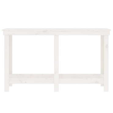 vidaXL Πάγκος Εργασίας Λευκός 140x50x80 εκ. από Μασίφ Ξύλο Πεύκου