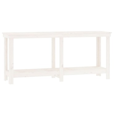 vidaXL Πάγκος Εργασίας Λευκός 180x50x80 εκ. από Μασίφ Ξύλο Πεύκου