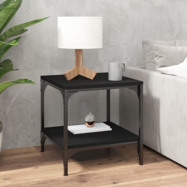 vidaXL Βοηθητικά Τραπέζια 2 τεμ. Μαύρα 40x40x40cm Επεξεργασμένο Ξύλο