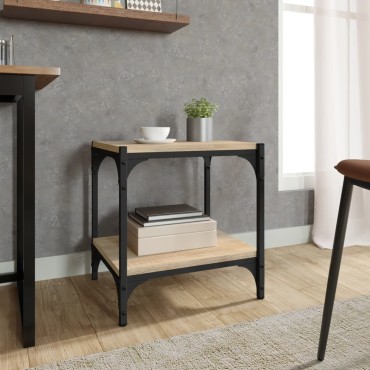 vidaXL Έπιπλο Τηλεόρασης Sonoma Δρυς 40x33x41cm Επεξ. Ξύλο & Ατσάλι