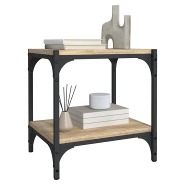 vidaXL Έπιπλο Τηλεόρασης Sonoma Δρυς 40x33x41cm Επεξ. Ξύλο & Ατσάλι