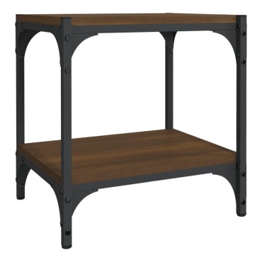 vidaXL Έπιπλο Τηλεόρασης Καφέ Δρυς 40x33x41cm Επεξ. Ξύλο & Ατσάλι