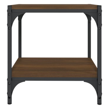 vidaXL Έπιπλο Τηλεόρασης Καφέ Δρυς 40x33x41cm Επεξ. Ξύλο & Ατσάλι