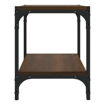 vidaXL Έπιπλο Τηλεόρασης Καφέ Δρυς 40x33x41cm Επεξ. Ξύλο & Ατσάλι