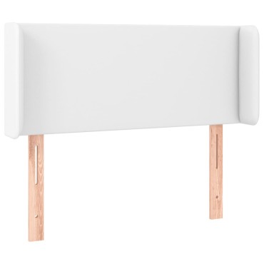vidaXL Κεφαλάρι Κρεβατιού LED Λευκό 103x16x78/88cm Συνθετ. Δέρμα 1 τεμ.