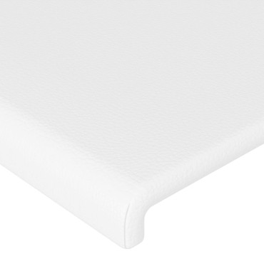 vidaXL Κεφαλάρι Κρεβατιού LED Λευκό 103x16x78/88cm Συνθετ. Δέρμα 1 τεμ.