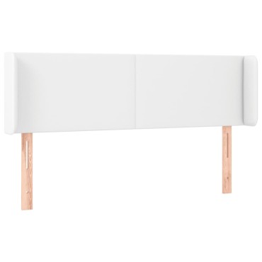 vidaXL Κεφαλάρι Κρεβατιού LED Λευκό 147x16x78/88cm Συνθετ. Δέρμα 1 τεμ.