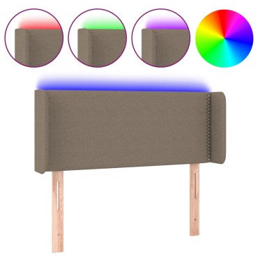 vidaXL Κεφαλάρι Κρεβατιού LED Taupe 93x16x78/88cm Υφασμάτινο 1 τεμ.