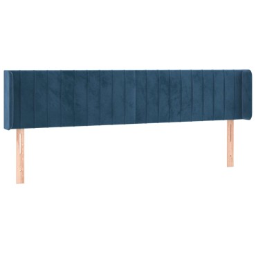 vidaXL Κεφαλάρι Κρεβατιού LED Σκούρο Μπλε 163x16x78/88cm Βελούδινο 1 τεμ.