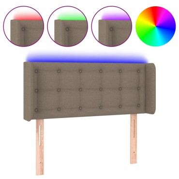 vidaXL Κεφαλάρι Κρεβατιού LED Taupe 93x16x78/88cm Υφασμάτινο 1 τεμ.