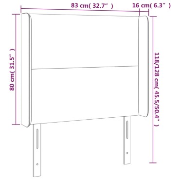 vidaXL Κεφαλάρι Κρεβατιού LED Μαύρο 83x16x118/128cm Υφασμάτινο 1 τεμ.
