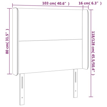vidaXL Κεφαλάρι Κρεβατιού LED Μπλε 103x16x118/128cm Υφασμάτινο 1 τεμ.