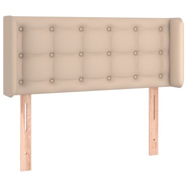 vidaXL Κεφαλάρι Κρεβατιού LED Καπουτσίνο 93x16x78/88cm Συνθετ. Δέρμα 1 τεμ.