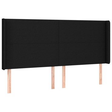 vidaXL Κεφαλάρι Κρεβατιού LED Μαύρο 163x16x118/128cm Υφασμάτινο 1 τεμ.