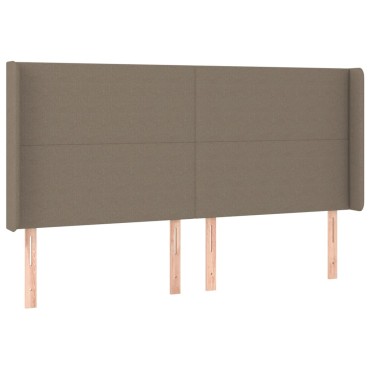 vidaXL Κεφαλάρι Κρεβατιού LED Taupe 163x16x118/128cm Υφασμάτινο 1 τεμ.