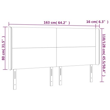 vidaXL Κεφαλάρι Κρεβατιού LED Taupe 163x16x118/128cm Υφασμάτινο 1 τεμ.