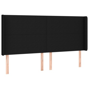vidaXL Κεφαλάρι Κρεβατιού LED Μαύρο 183x16x118/128cm Υφασμάτινο 1 τεμ.