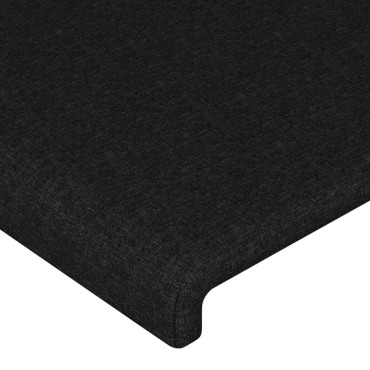 vidaXL Κεφαλάρι Κρεβατιού LED Μαύρο 183x16x118/128cm Υφασμάτινο 1 τεμ.